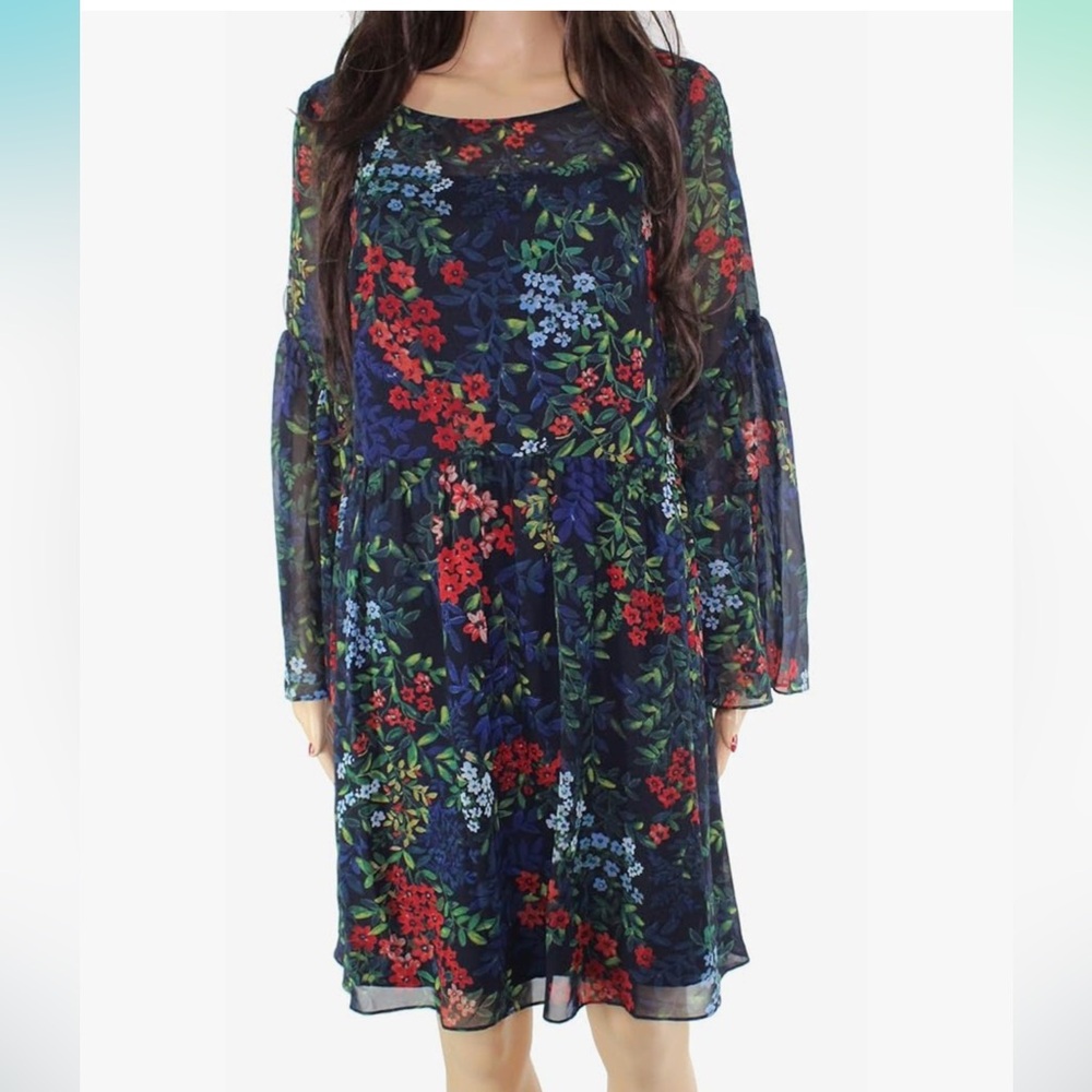 Lauren Ralph Lauren Oceana Floral Georgette Dress Size 16